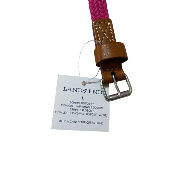 Lands End Skinny Braided Belt Cotton Size L Pink - Picture 5 of 5
